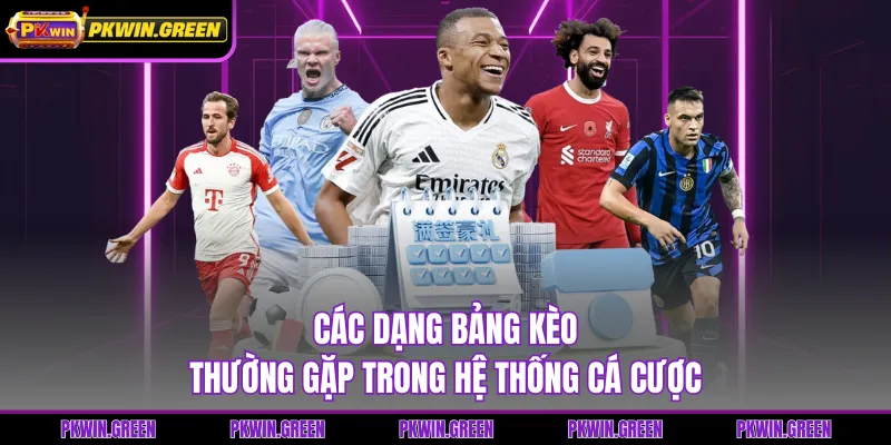 Các dạng bảng kèo thường gặp trong hệ thống cá cược